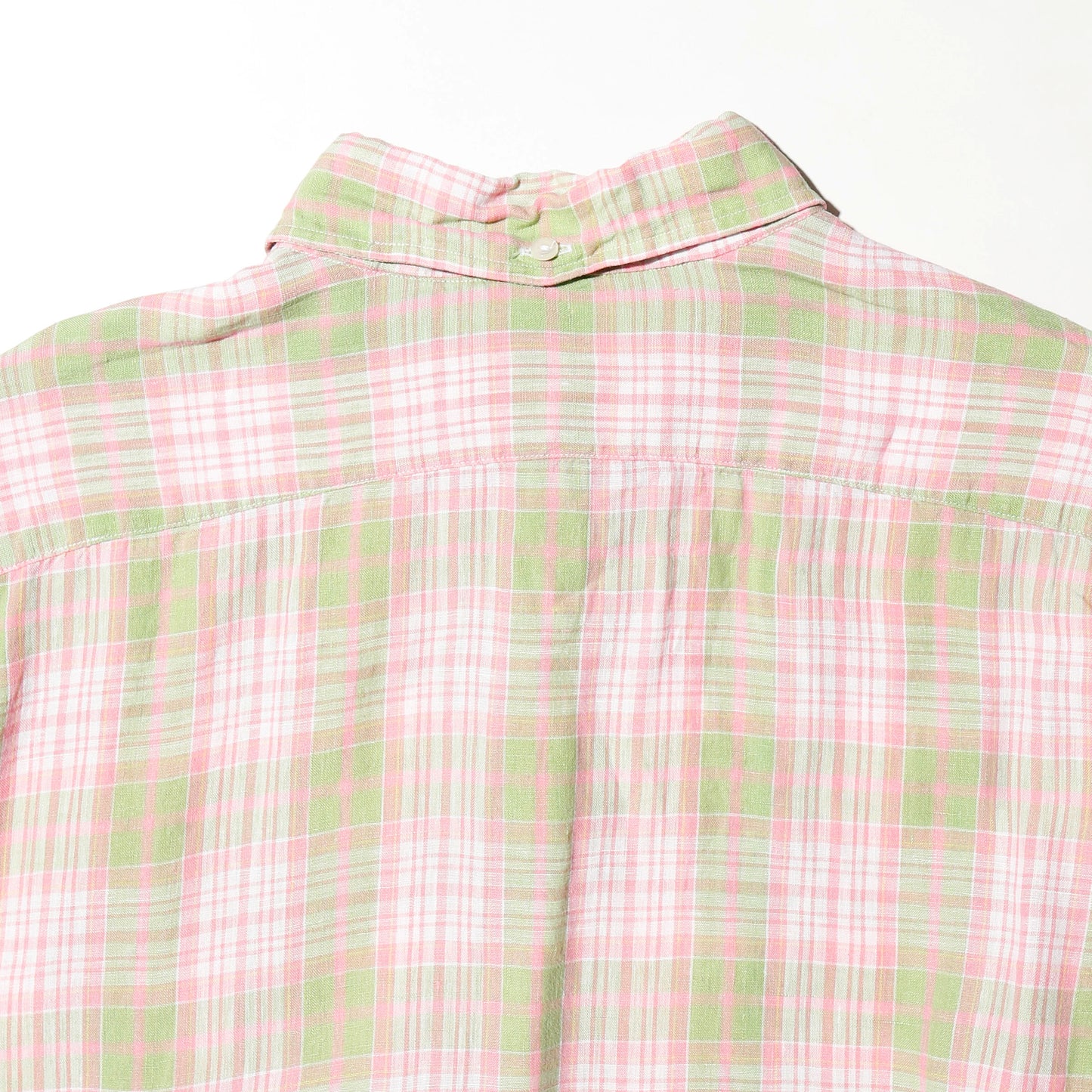 vintage loose check linen shirt