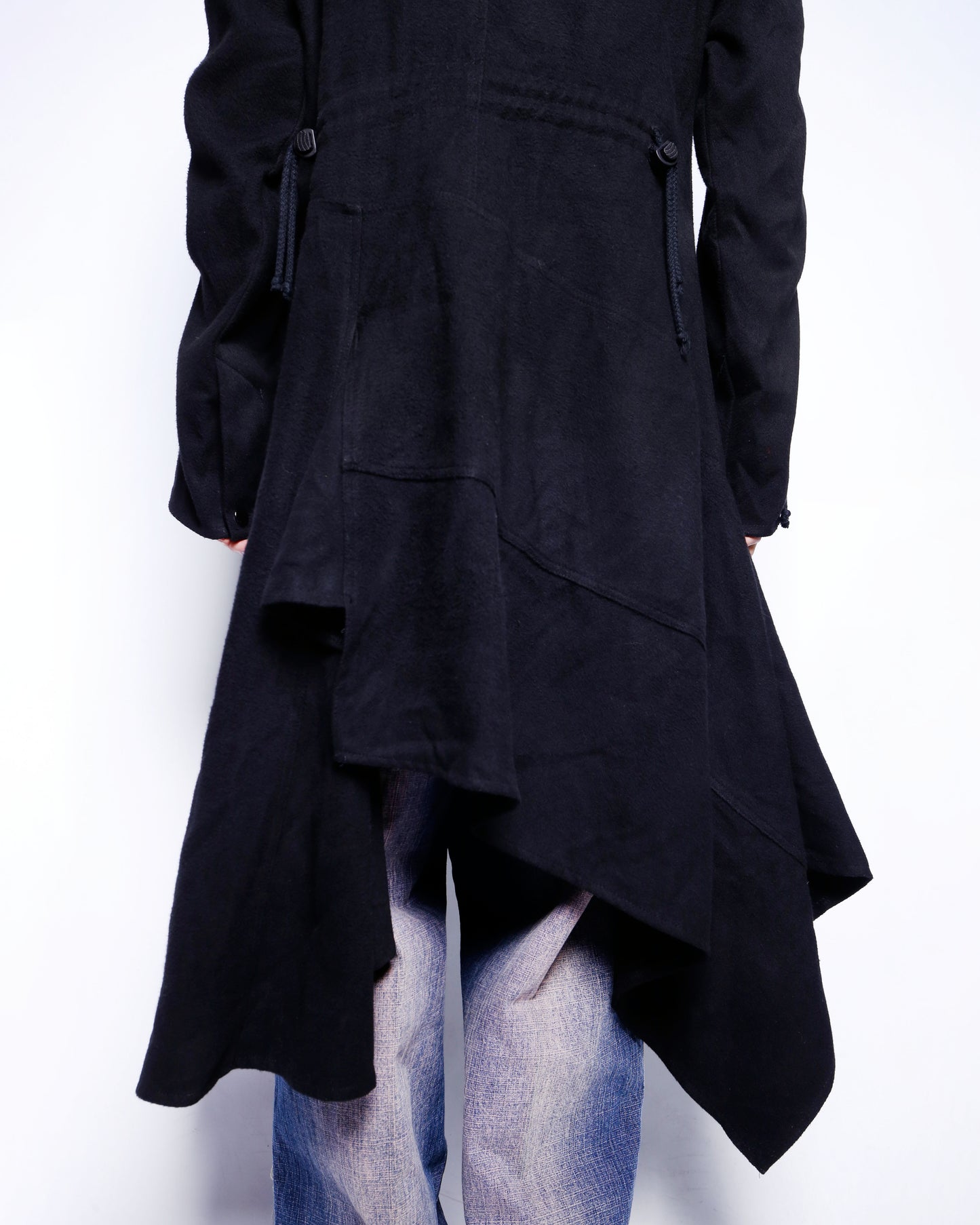 vintage pinched asymmetry wool coat