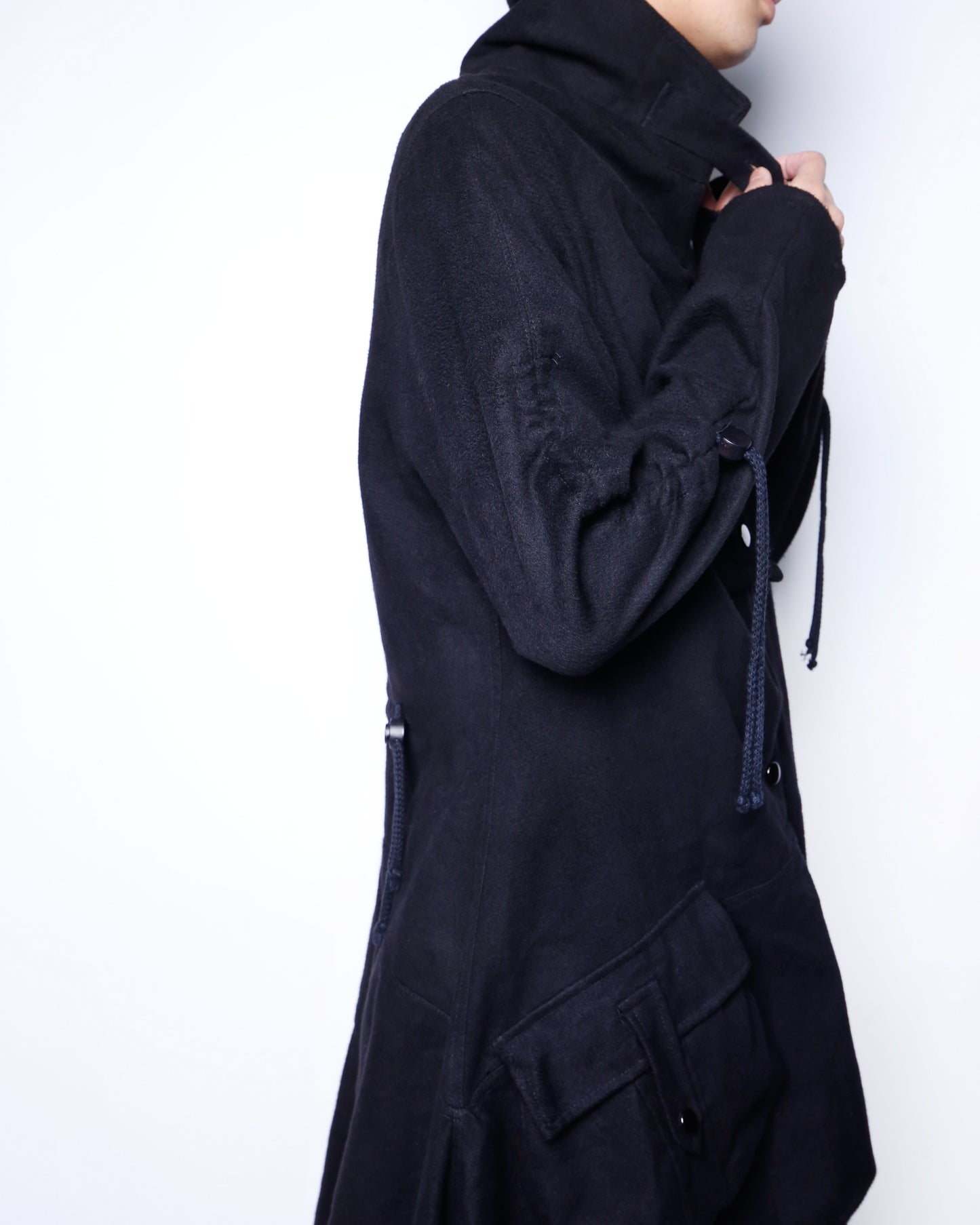 vintage pinched asymmetry wool coat