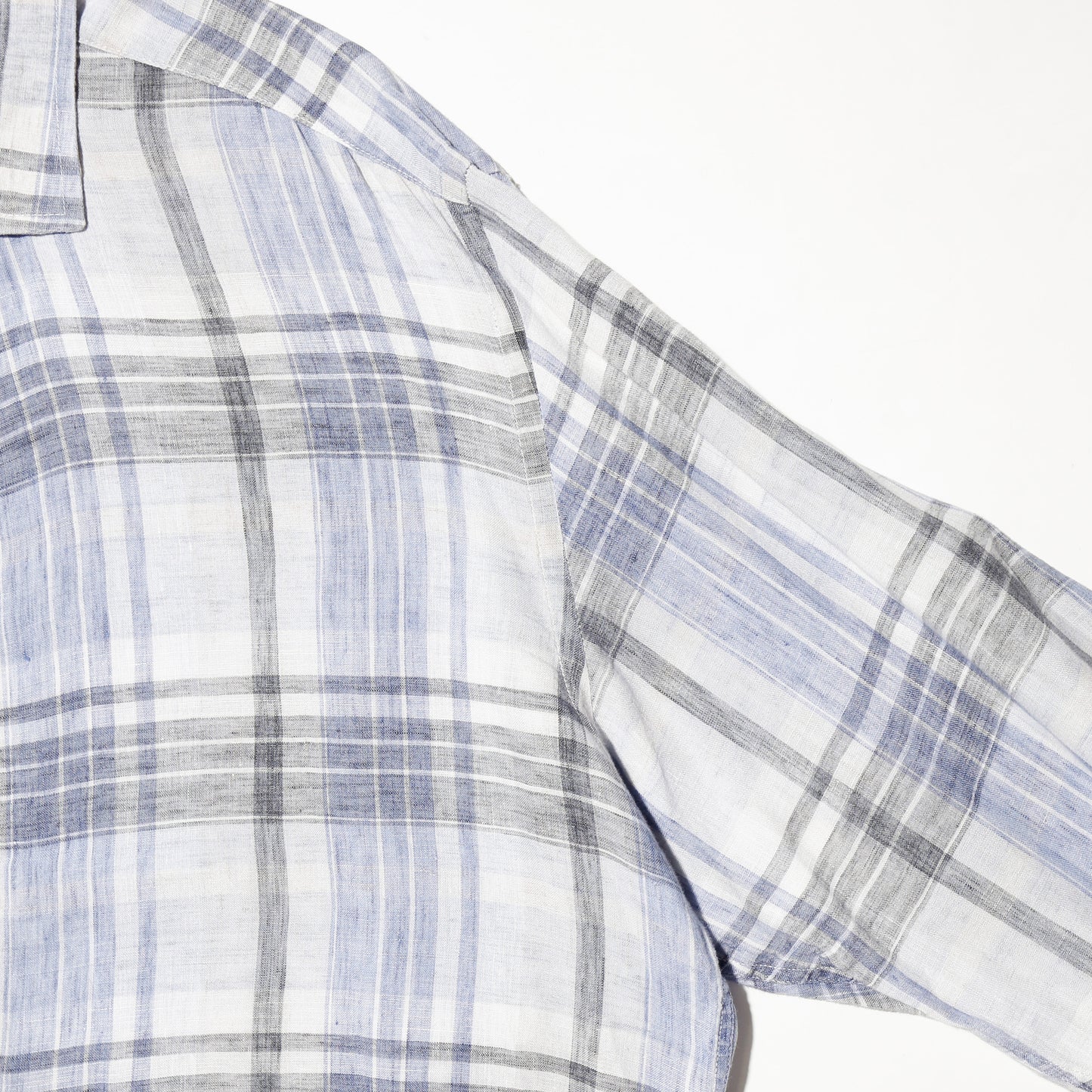 vintage loose check linen shirt