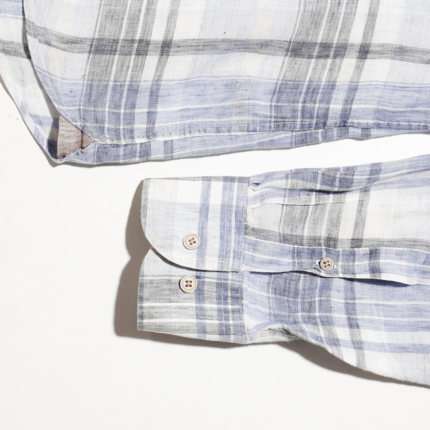 vintage loose check linen shirt