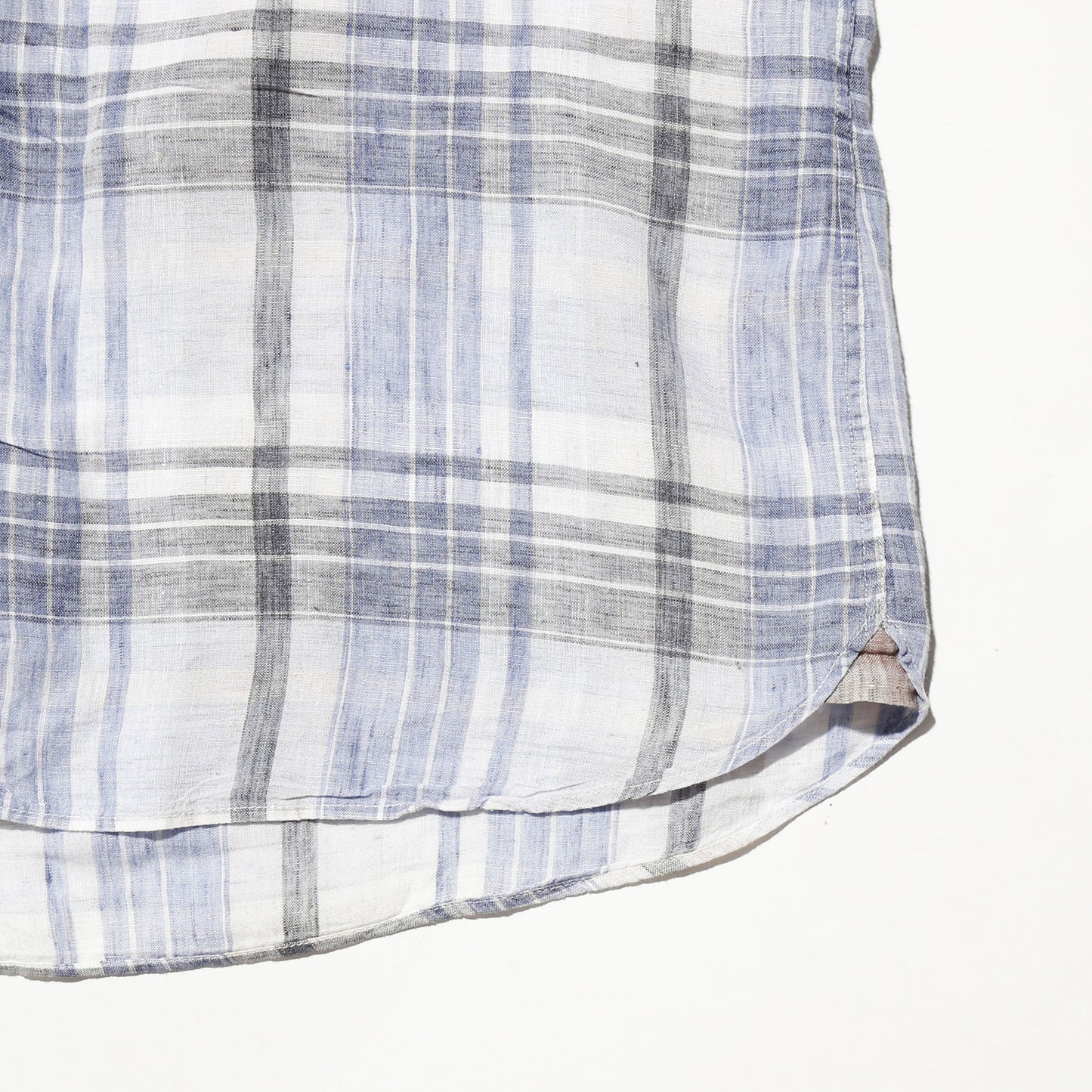 vintage loose check linen shirt