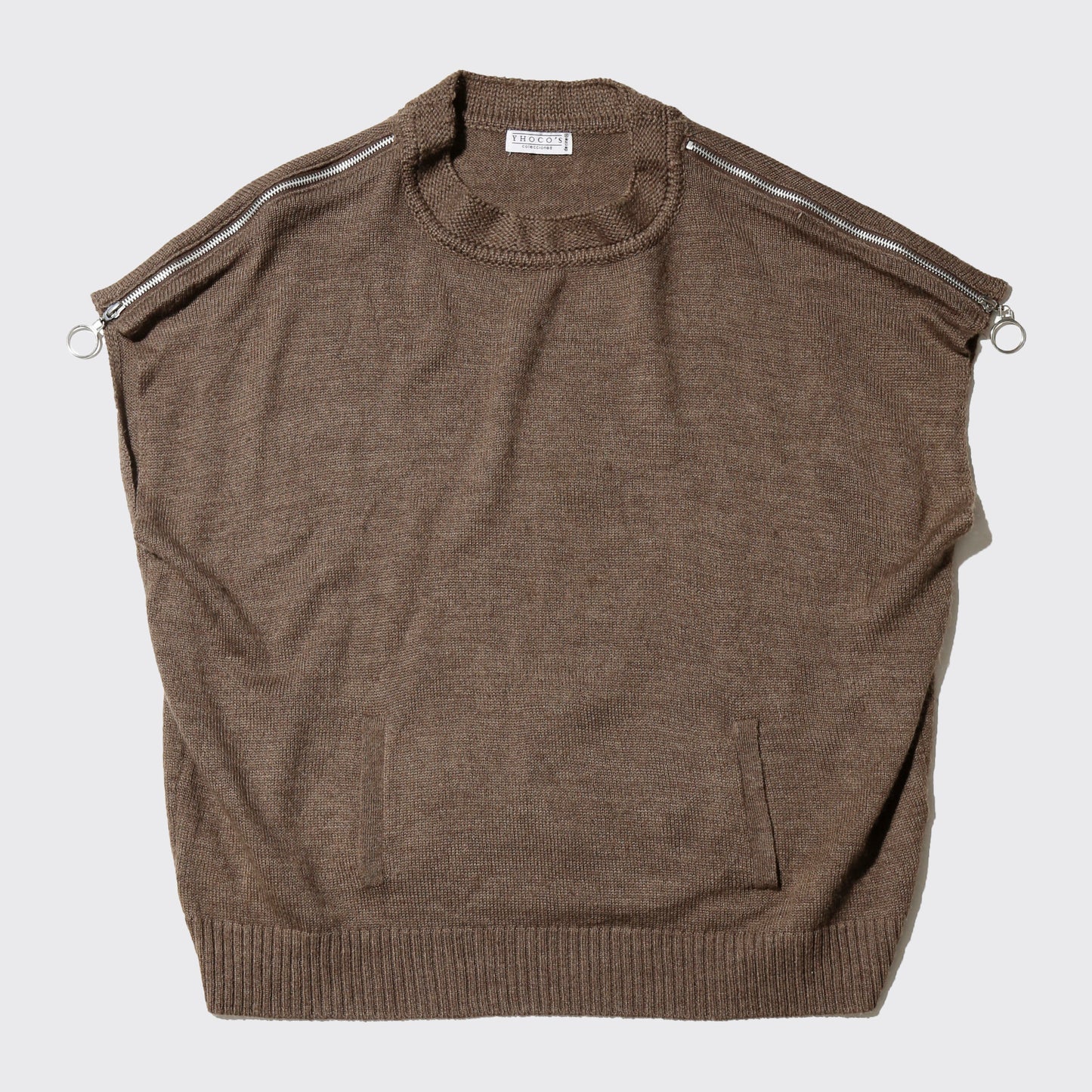 vintage shoulder zip knit vest