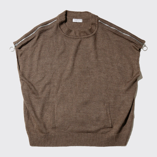 vintage shoulder zip knit vest