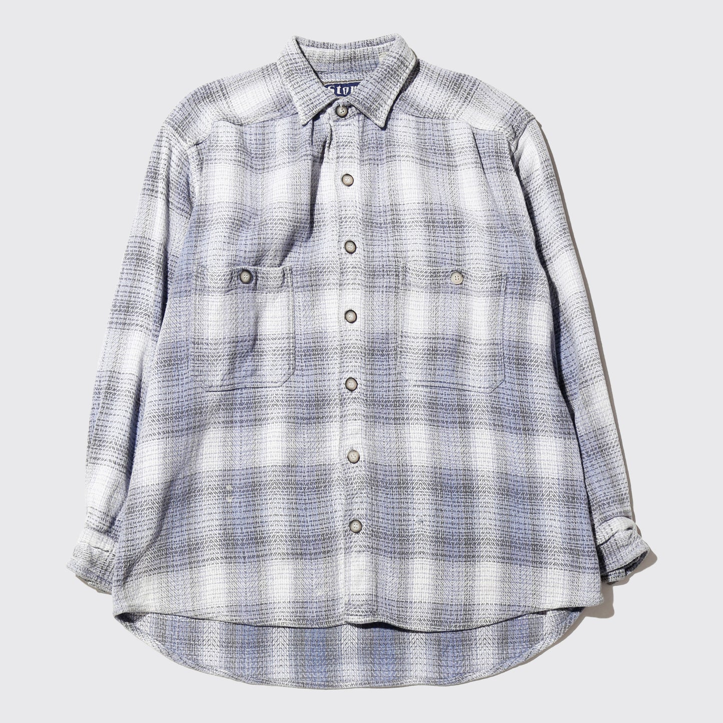 vintage heavy flannel loose check shirt