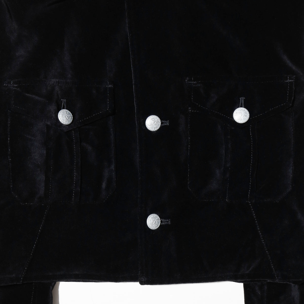 vintage cropped velvet officer jacket