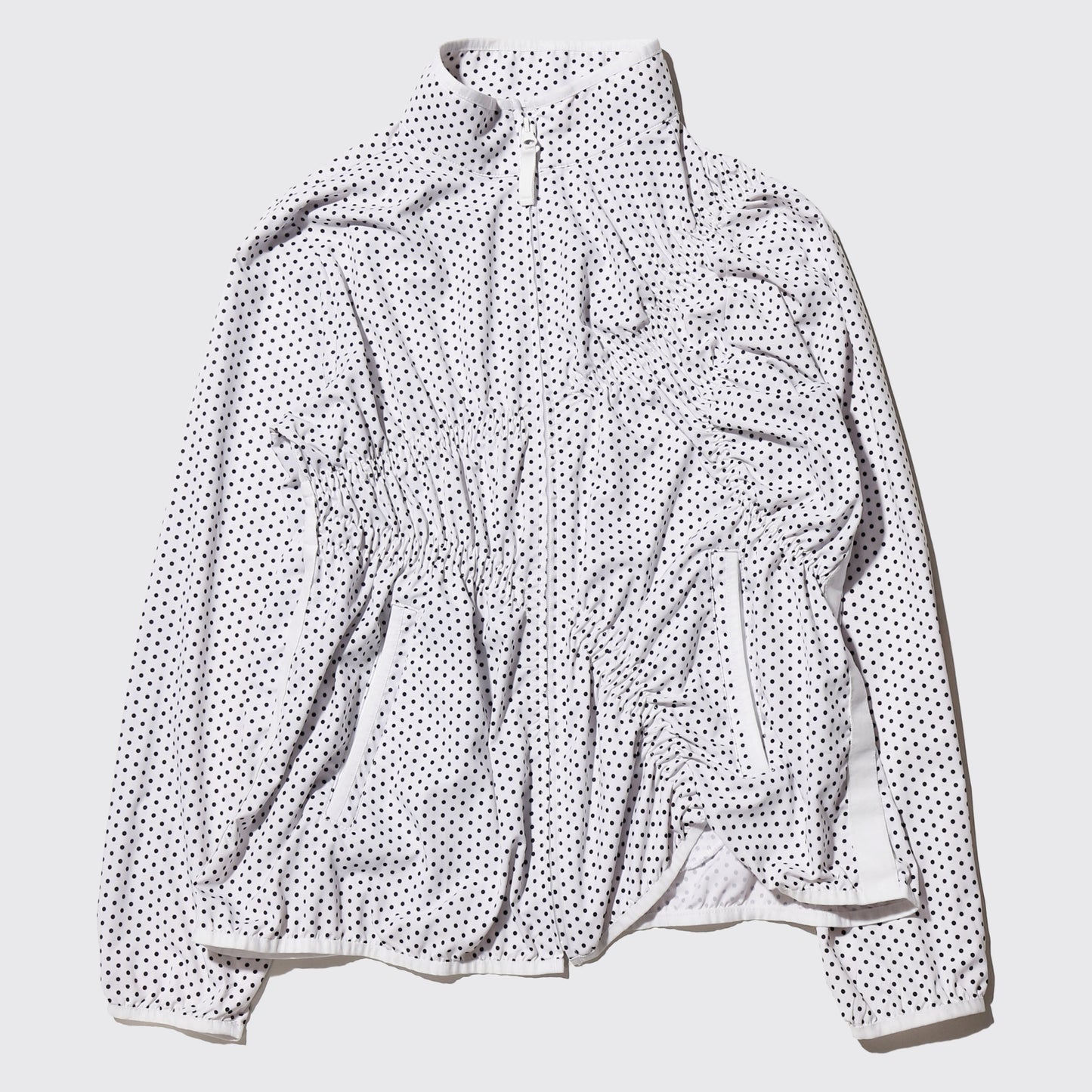 remake irregular gathering dots track jacket