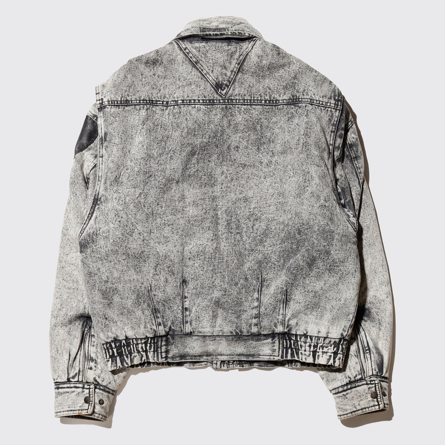 vintage padded denim aviator jacket , hood strage