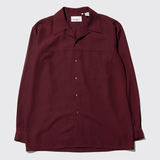 vintage burgundy open collar shirt