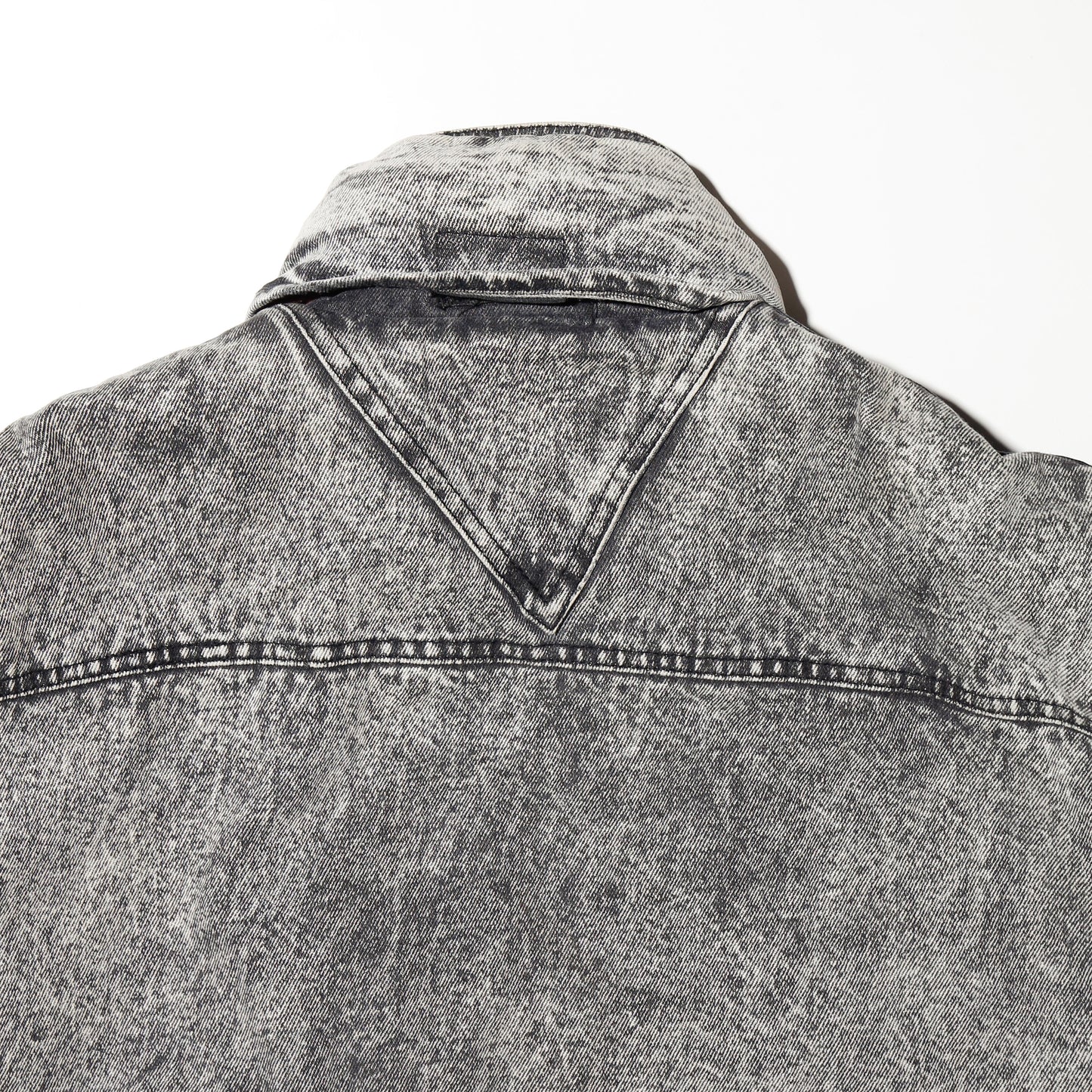 vintage padded denim aviator jacket , hood strage