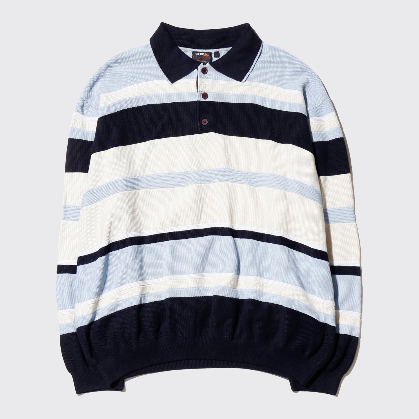 vintage border summer knit polo l/s