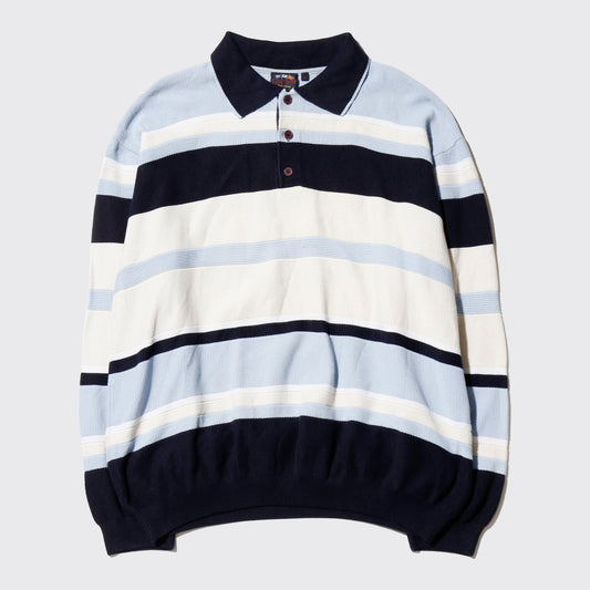 vintage border summer knit polo l/s