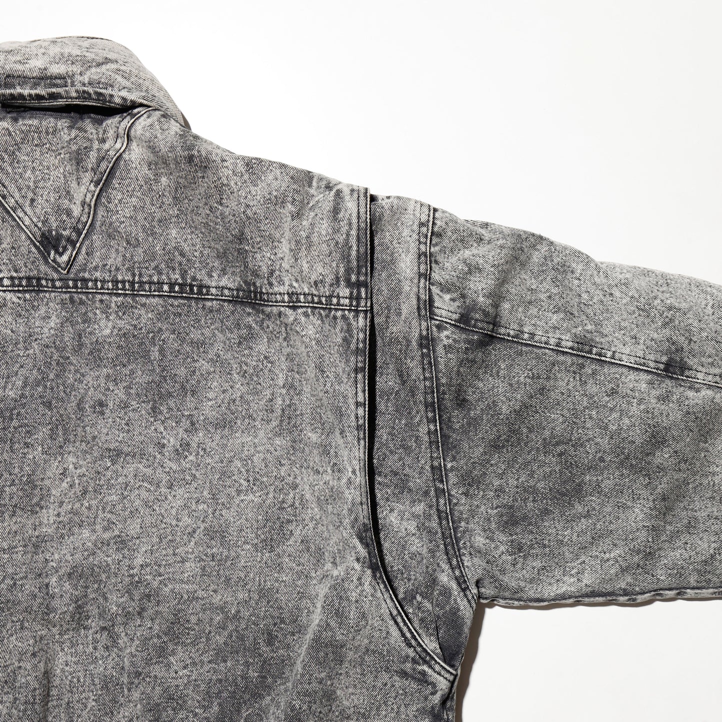 vintage padded denim aviator jacket , hood strage