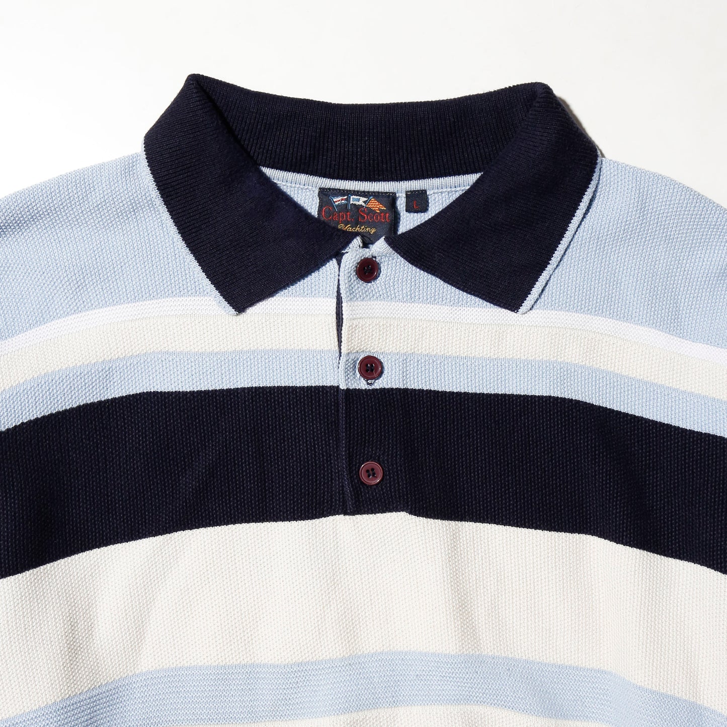 vintage border summer knit polo l/s