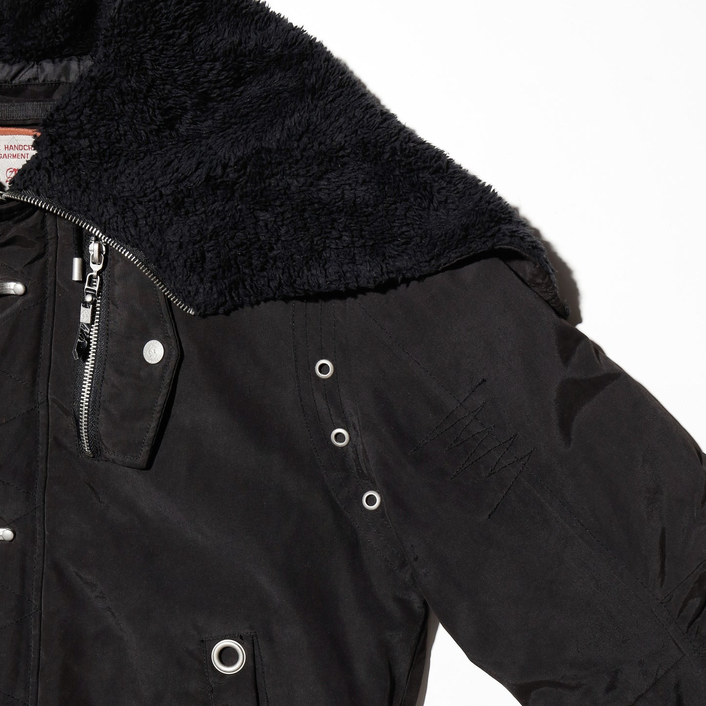 vintage buckled n-2b type bomber jacket