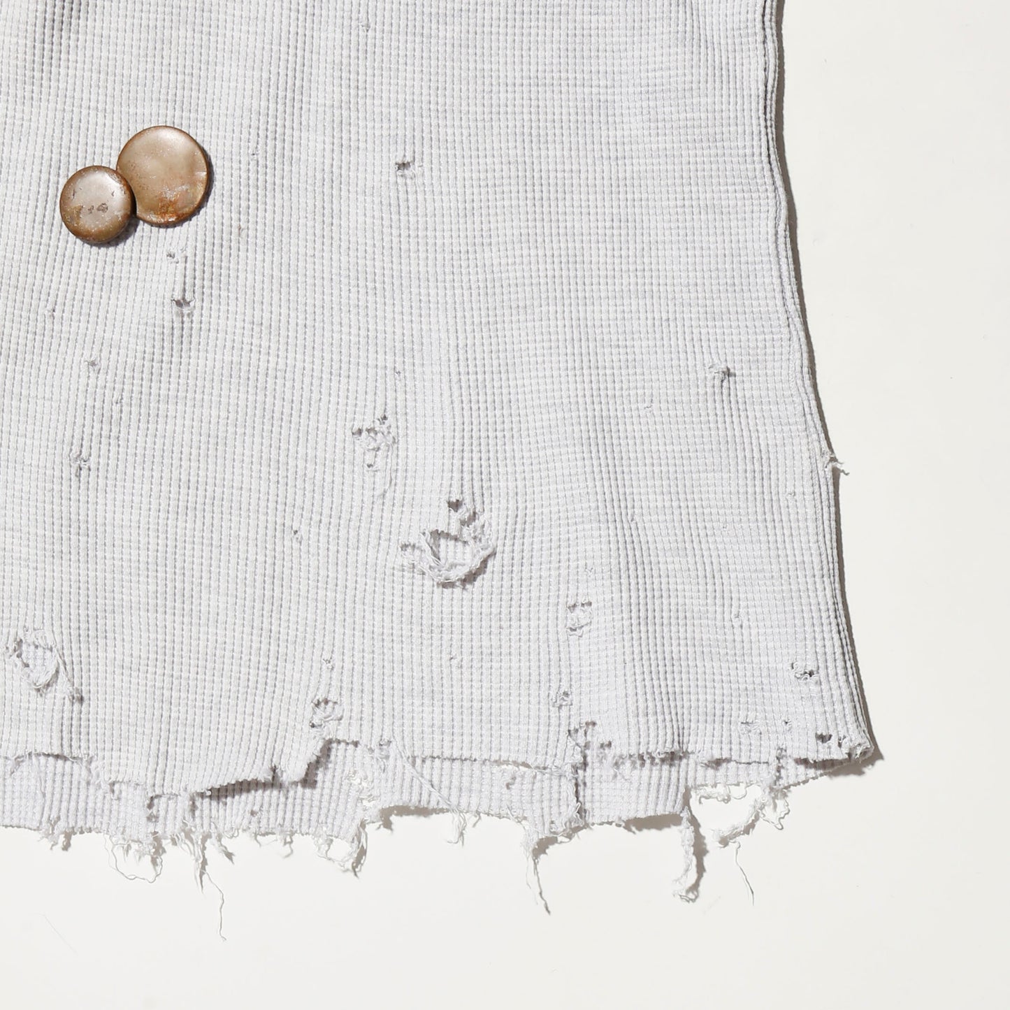 *one-off broken thermal cut sew, with copper badge