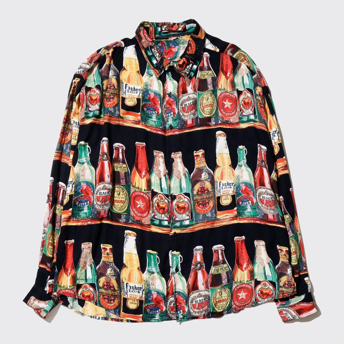 vintage 80's beer junkie rayon shirt