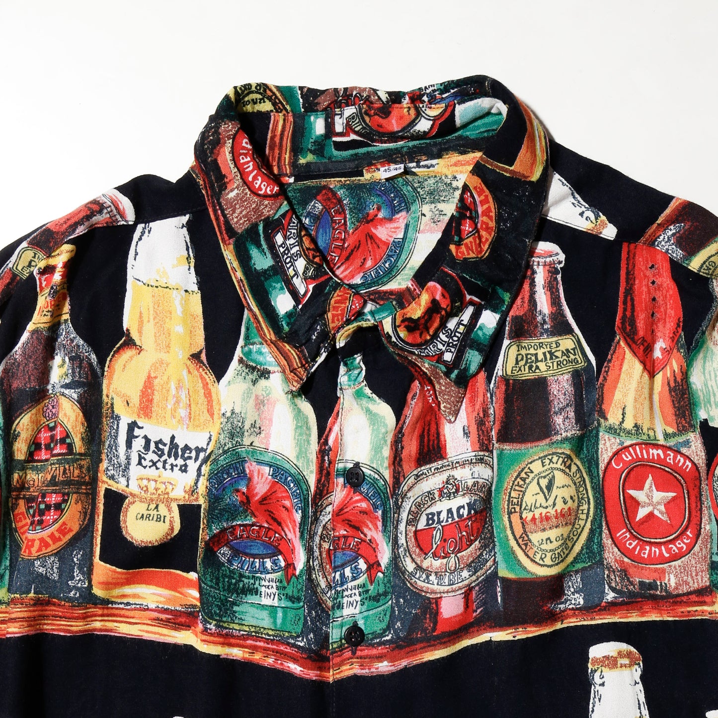 vintage 80's beer junkie rayon shirt