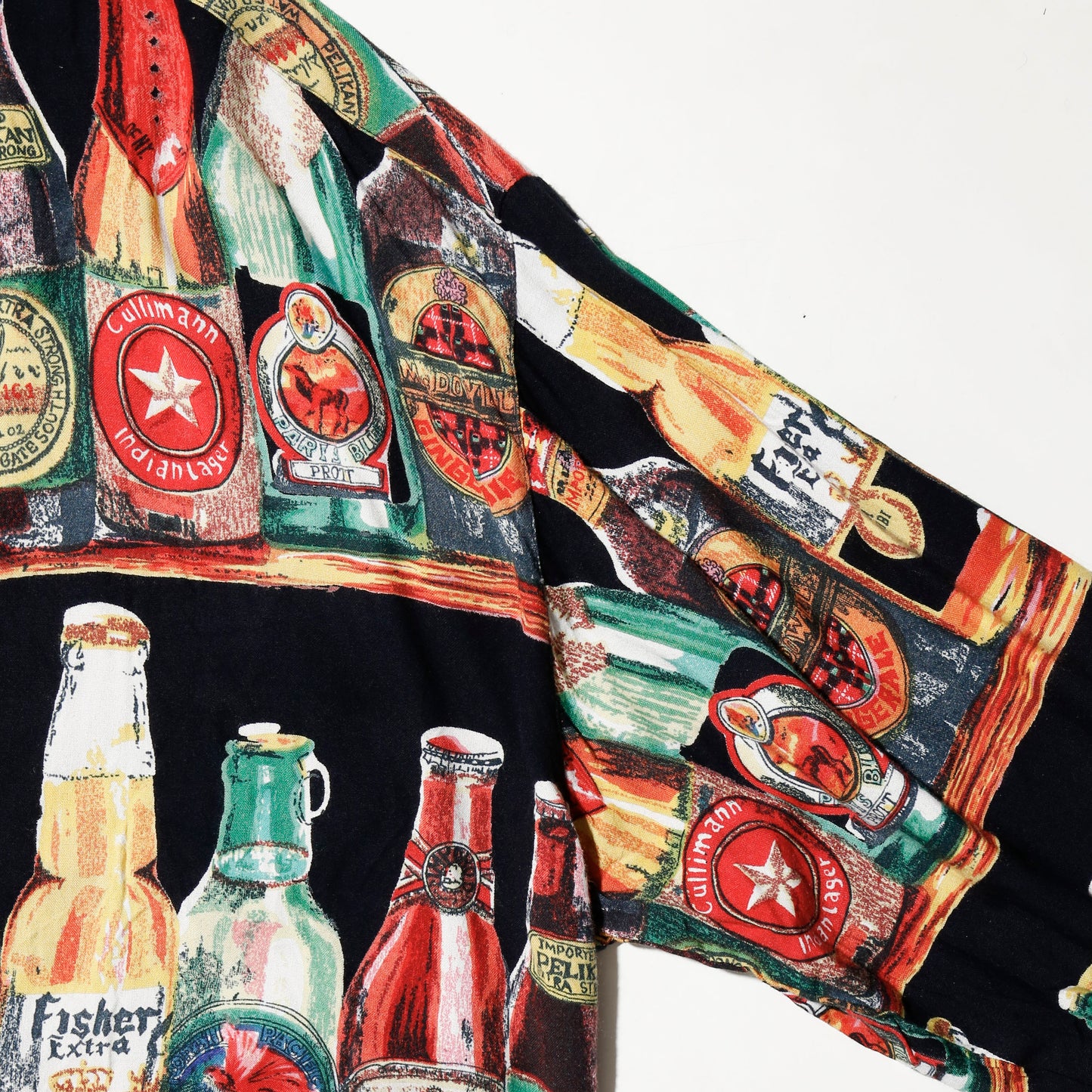 vintage 80's beer junkie rayon shirt
