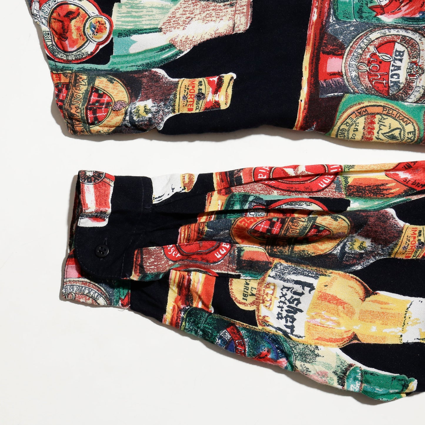 vintage 80's beer junkie rayon shirt