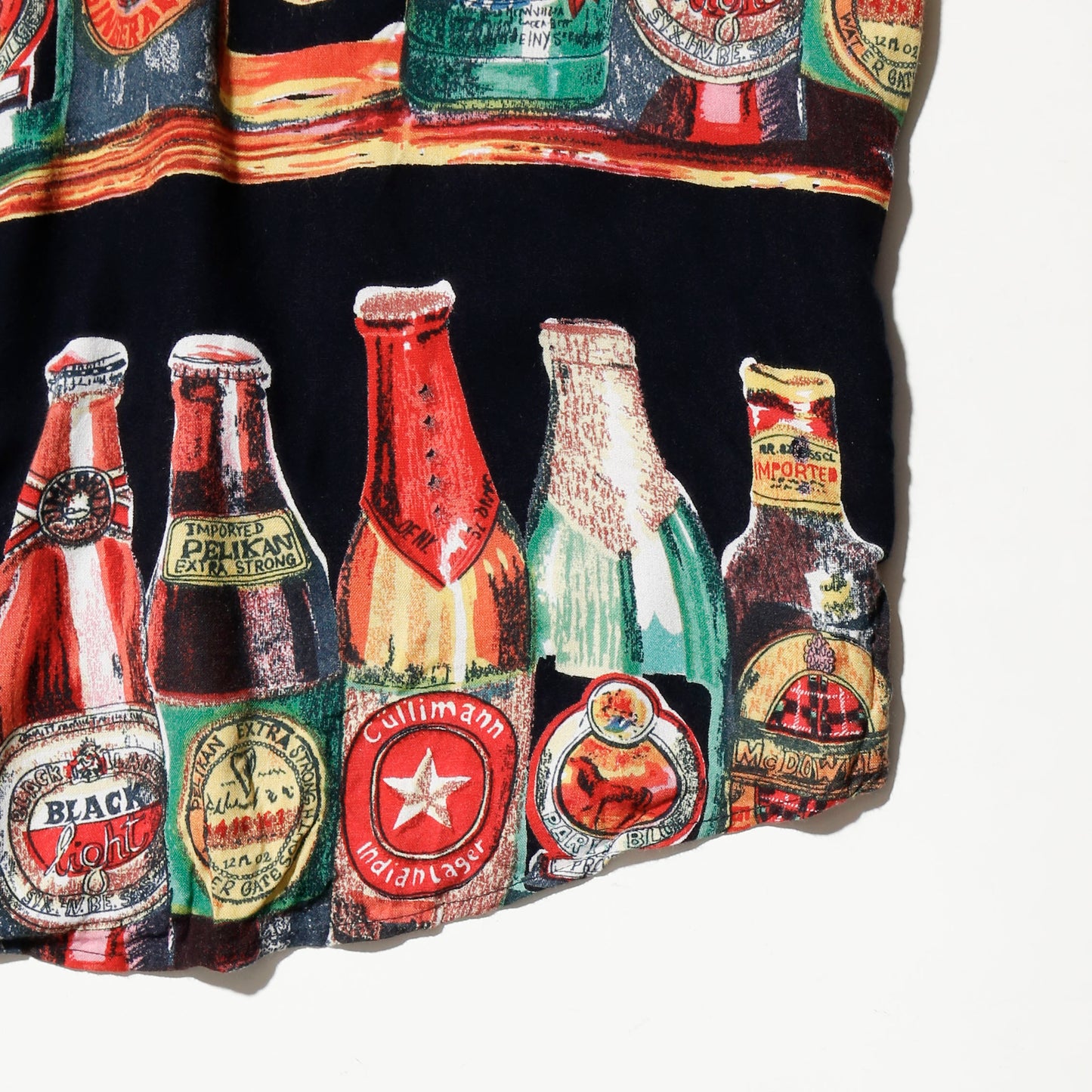 vintage 80's beer junkie rayon shirt