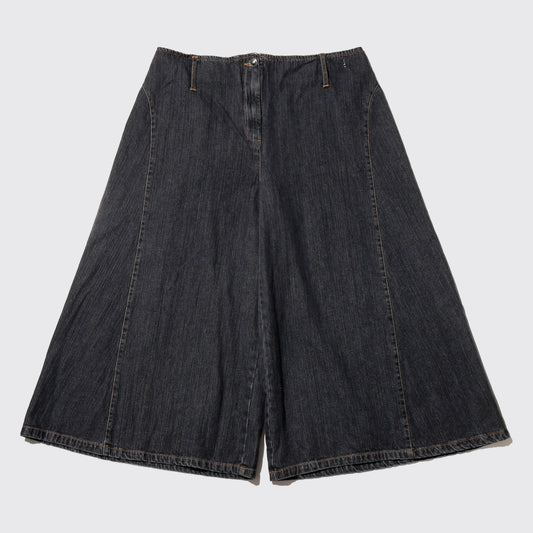 vintage super wide denim shorts