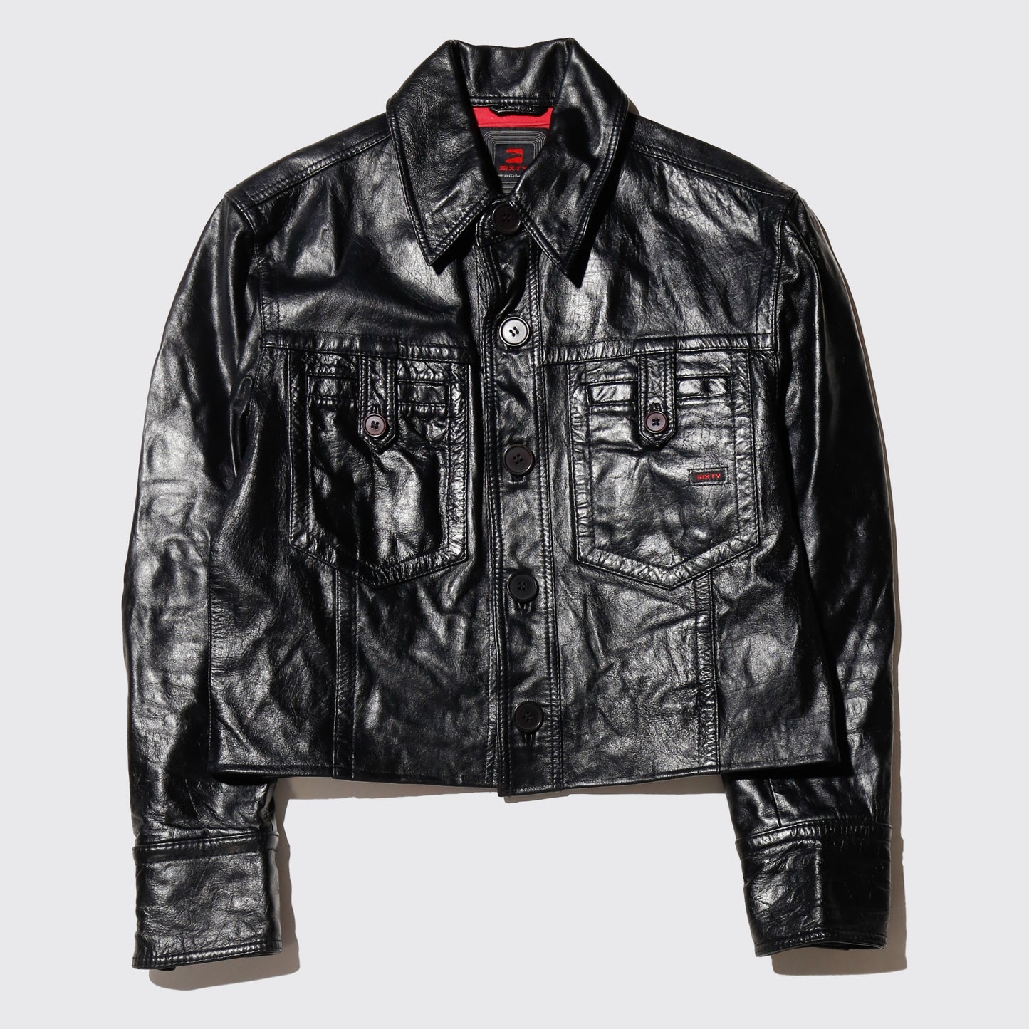 vintage cropped aviator leather jacket *resized