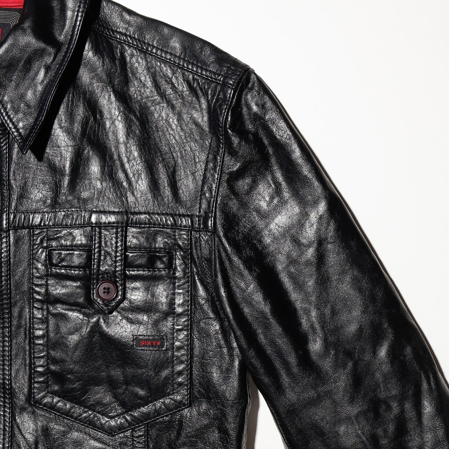 vintage cropped aviator leather jacket *resized