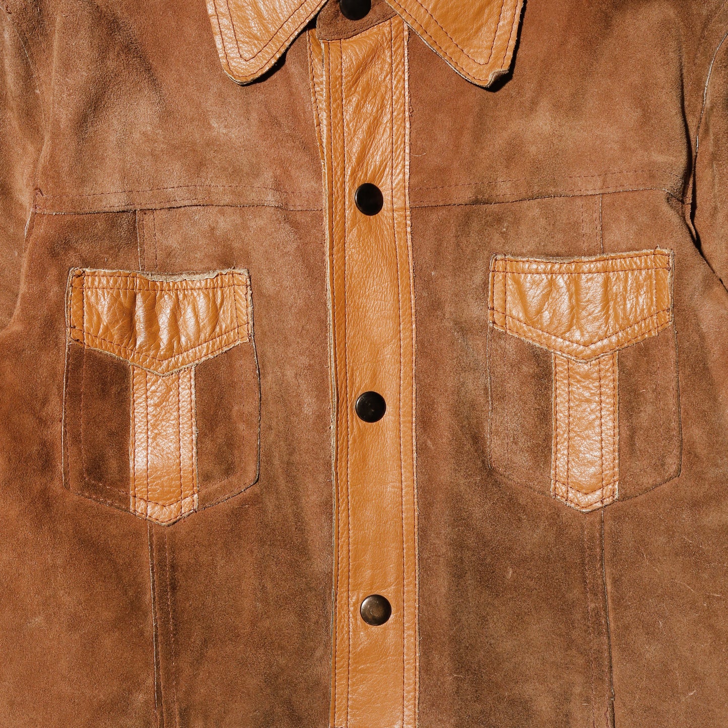 vintage 70's cropped suede leather trucker jacket