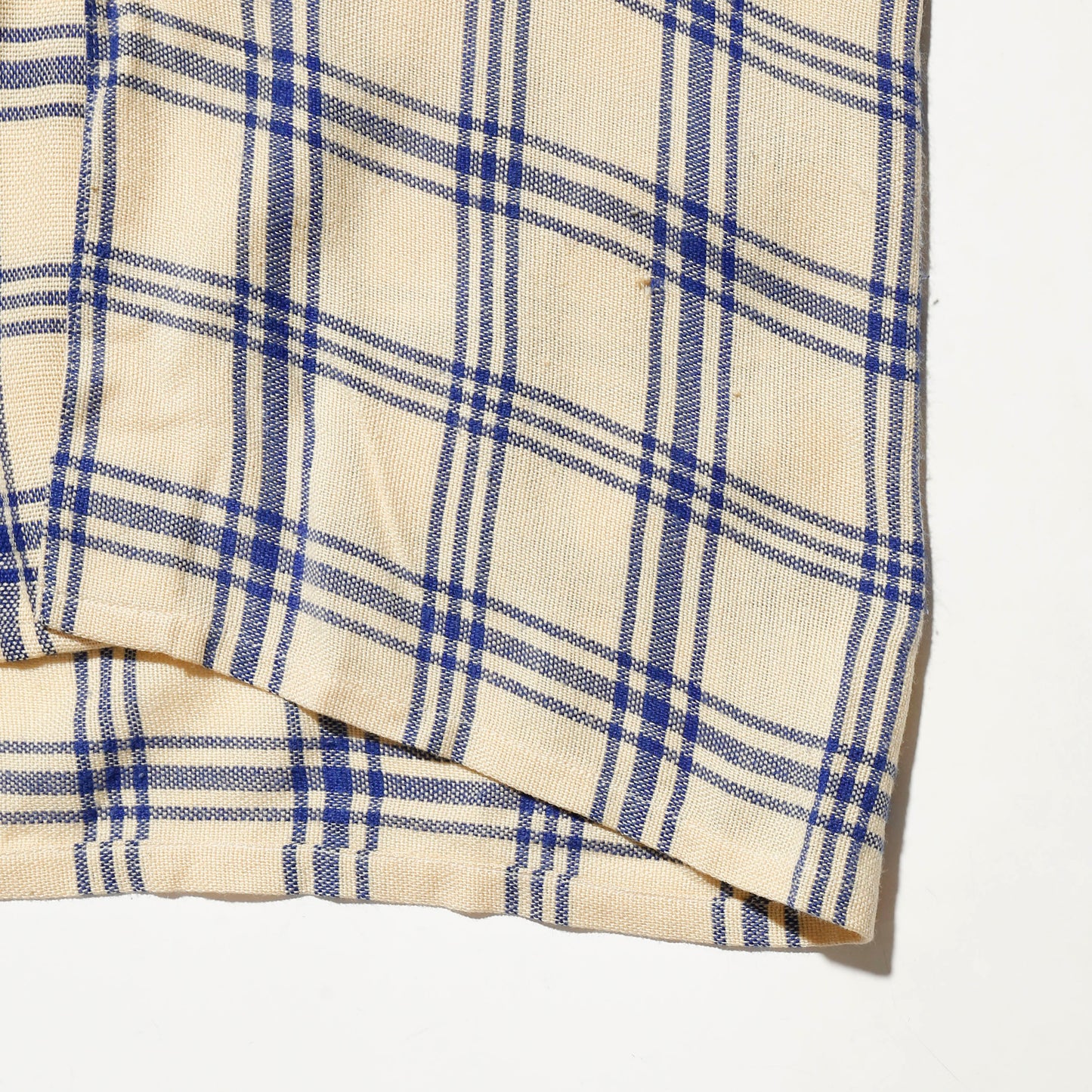 vintage open collar check slab shirt