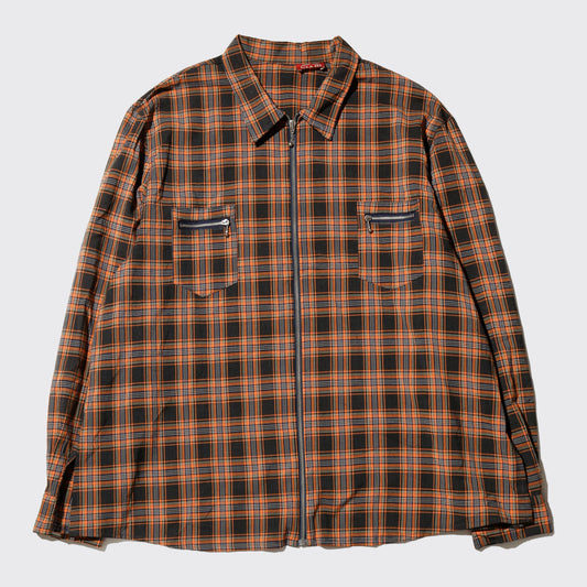 vintage check zipped drizzler jacket