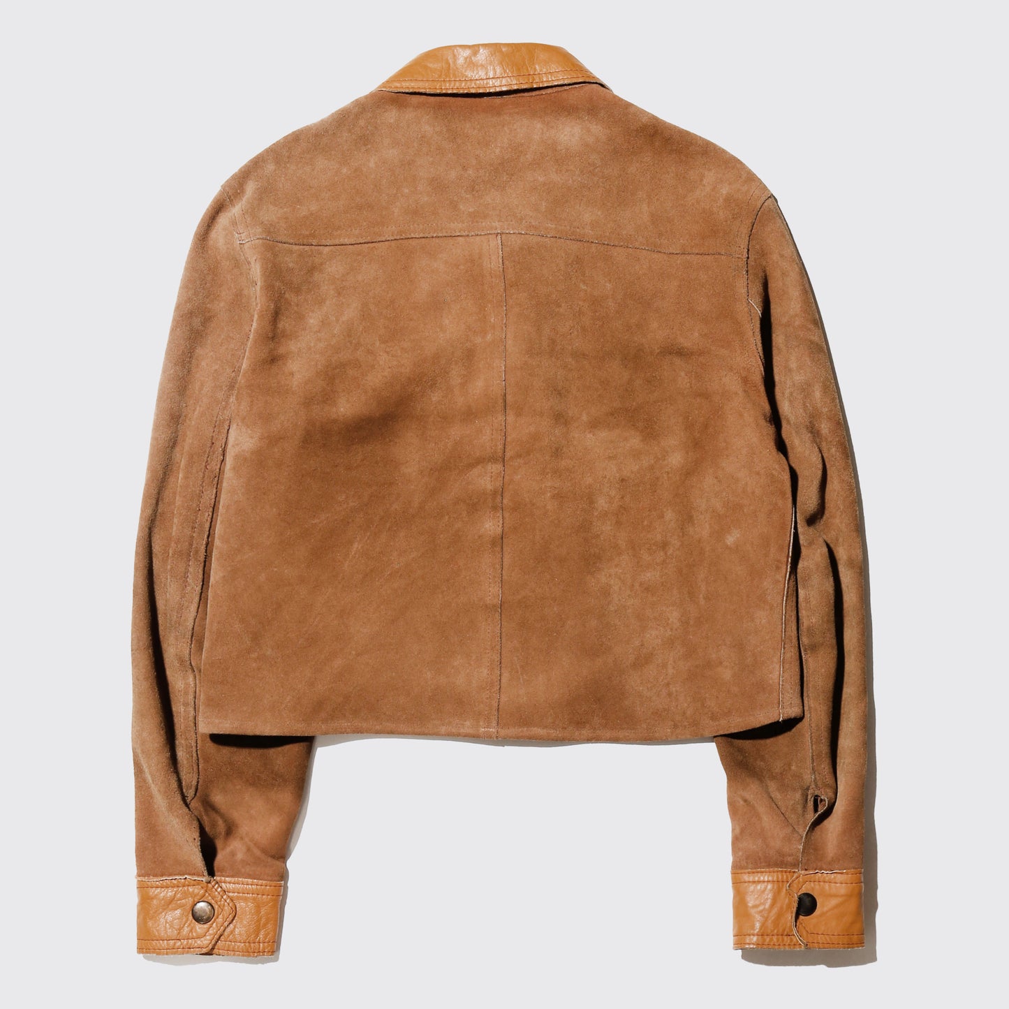 vintage 70's cropped suede leather trucker jacket