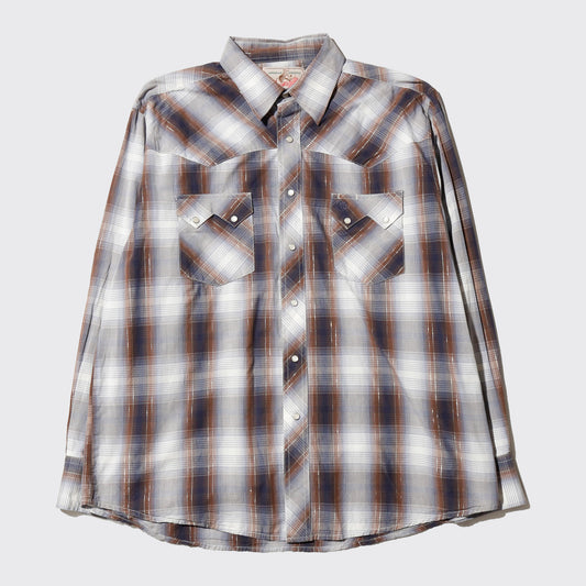 vintage wrangler lame check western shirt