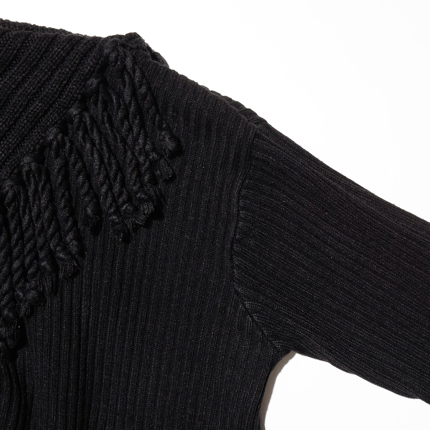 vintage feather cuffs fringe sweater