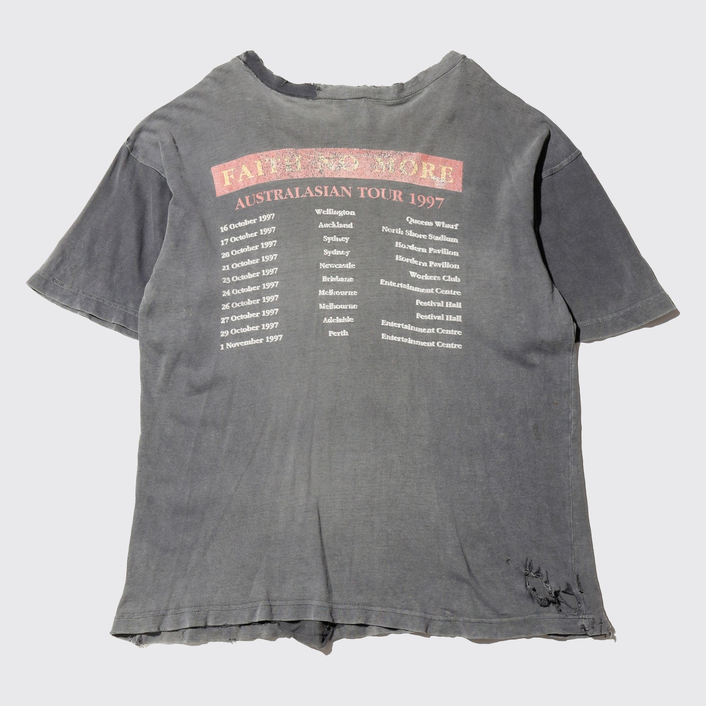 vintage 1997's faith no more "australian tour" broken t-shirt