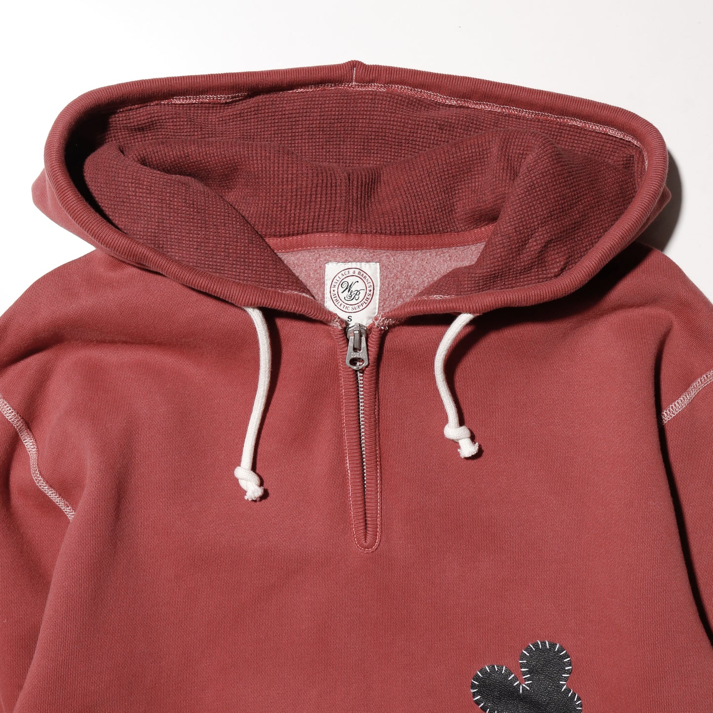 vintage patched half zip hoodie