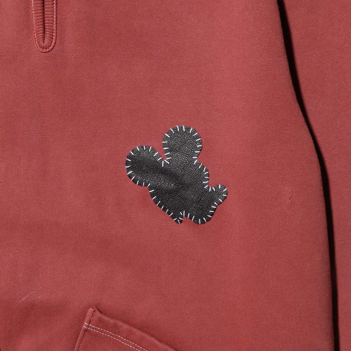 vintage patched half zip hoodie