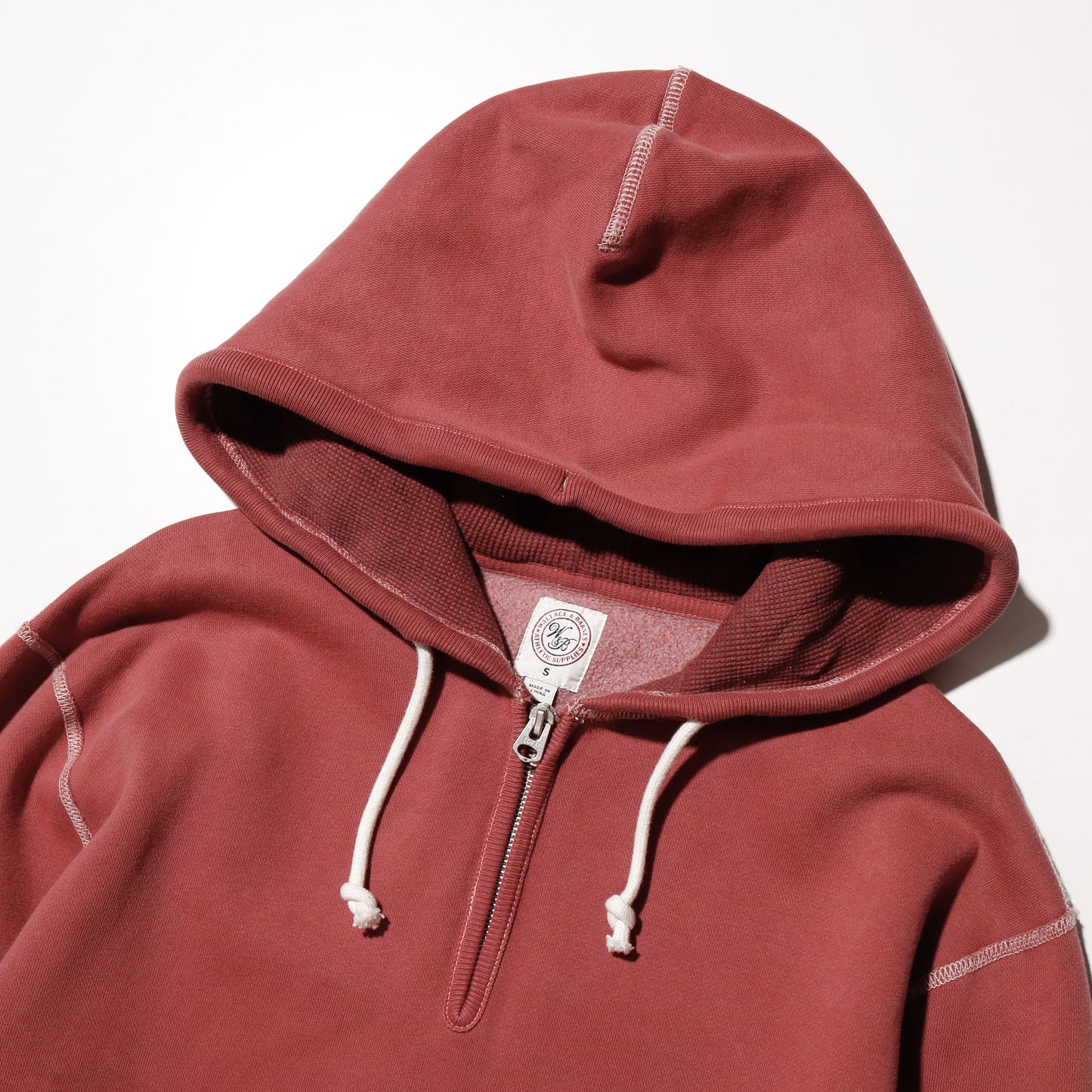 vintage patched half zip hoodie