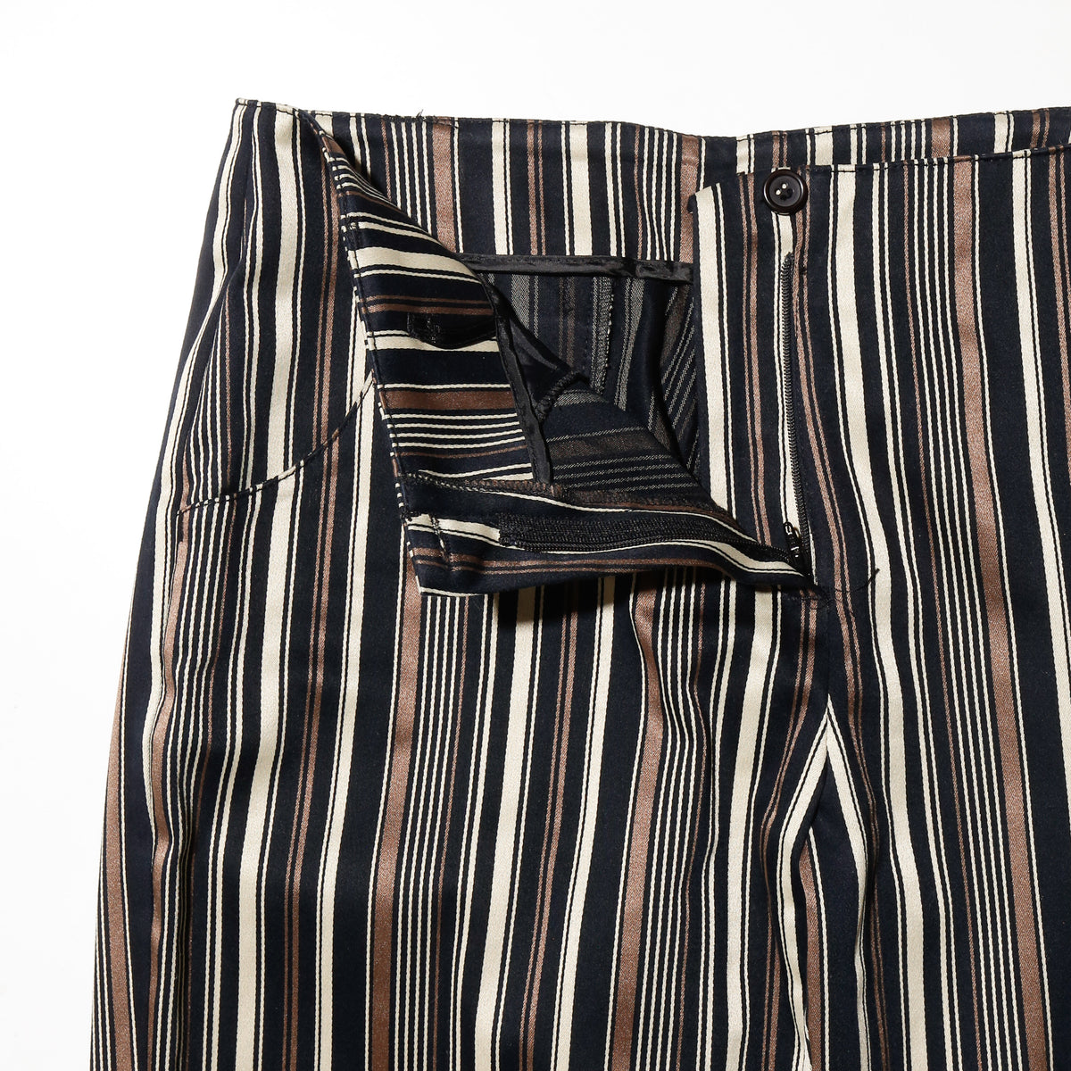 vintage low rised stripe flare trousers