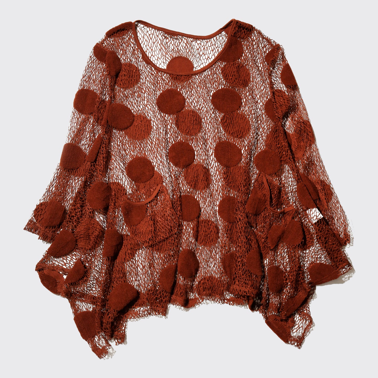 vintage sculptural dot mesh pullover