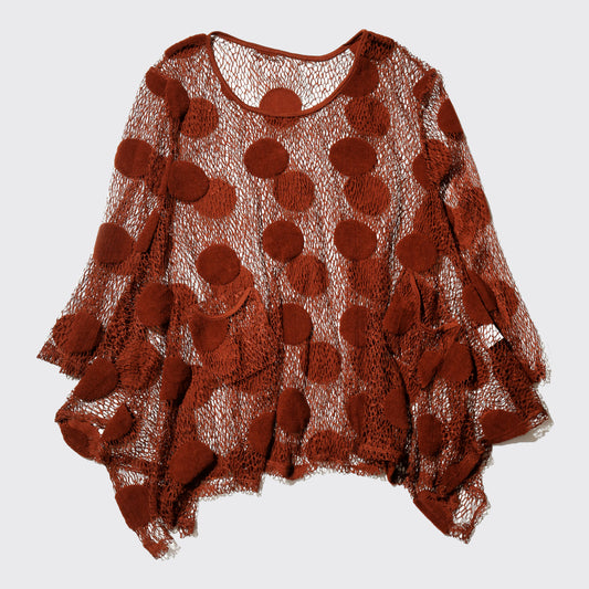 vintage sculptural dot mesh pullover