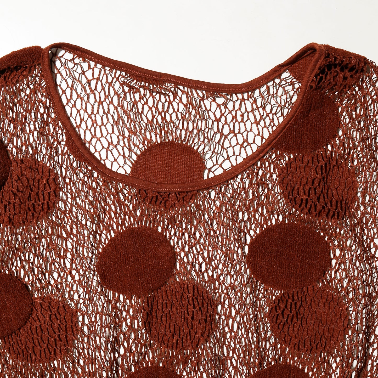 vintage sculptural dot mesh pullover