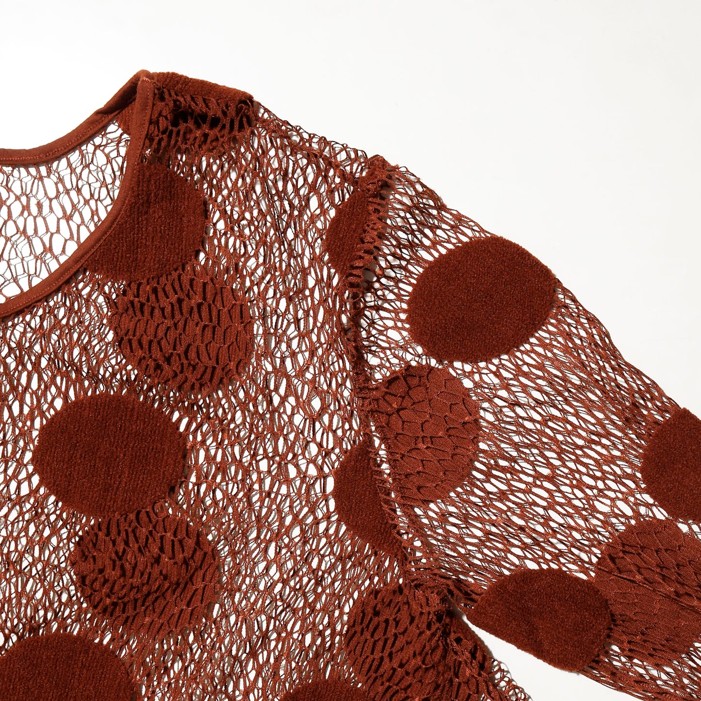 vintage sculptural dot mesh pullover
