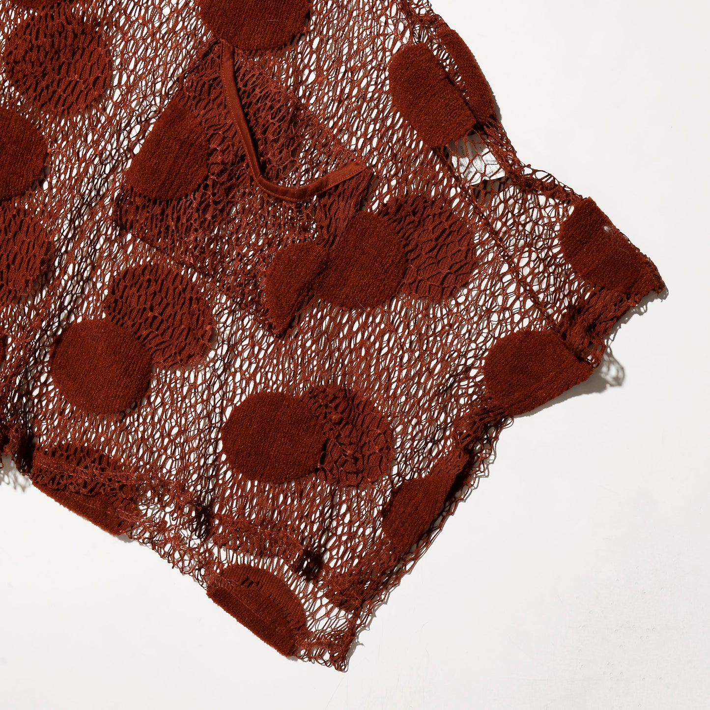 vintage sculptural dot mesh pullover