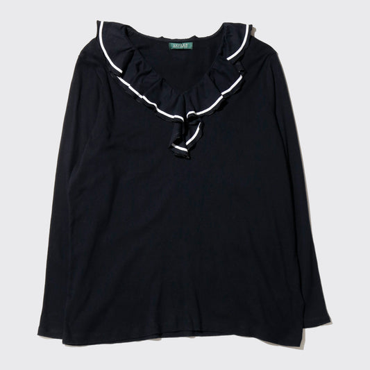 vintage lauren ralph lauren ruffle rib cut sew