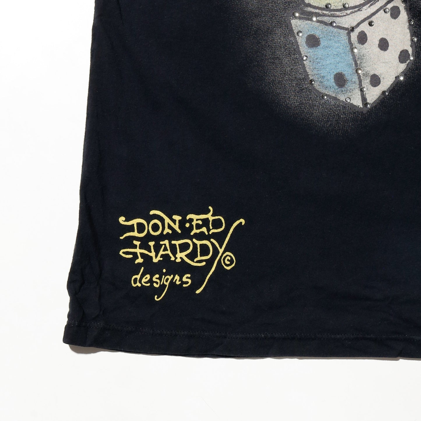 vintage ed hardy rhinestone skull tatoo t-shirt