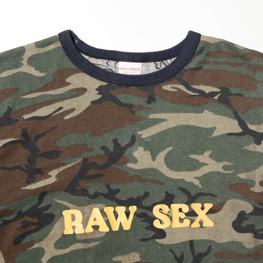 vintage 90's "raw sex" camo t-shirt