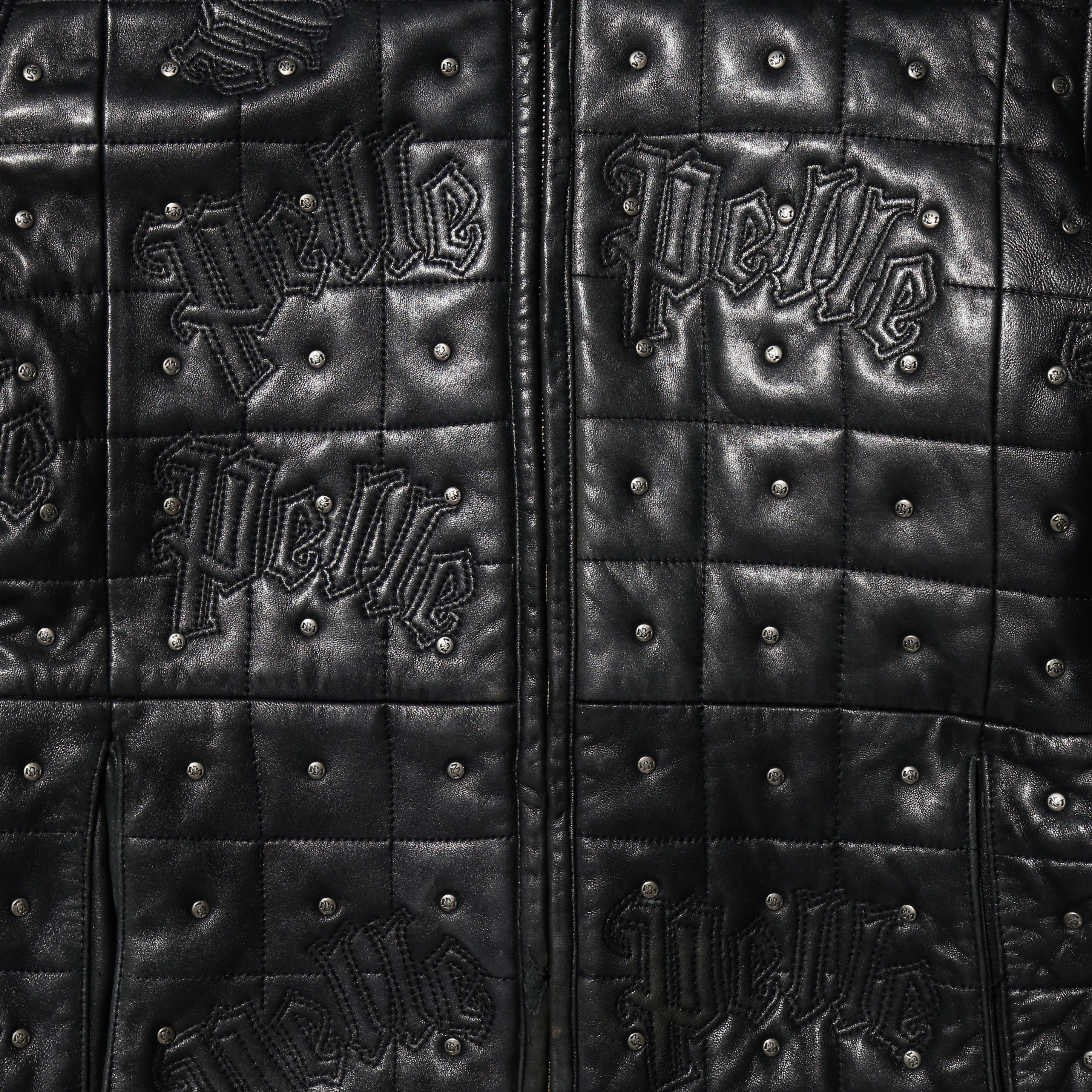 vintage pelle pelle marc buchanan studs/broderie leather jacket