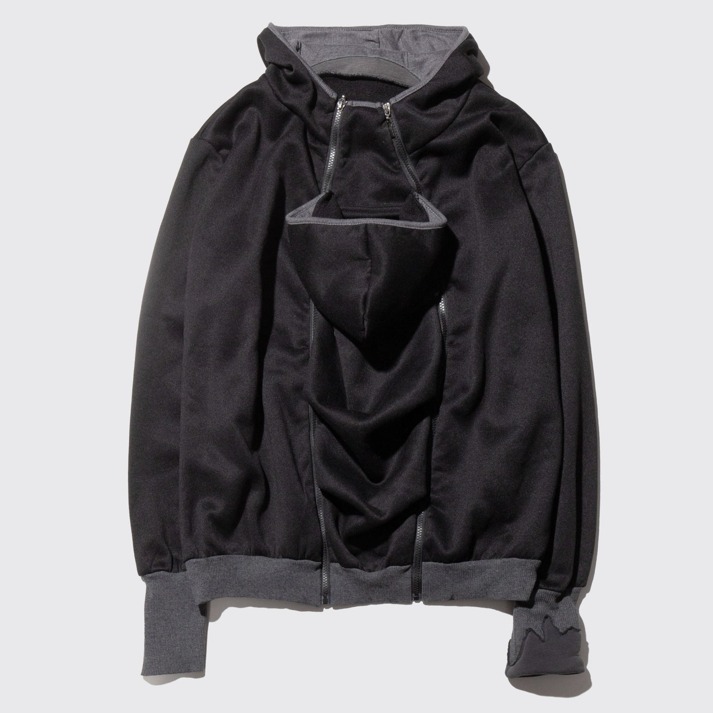 vintage double zip kangaroo hoodie