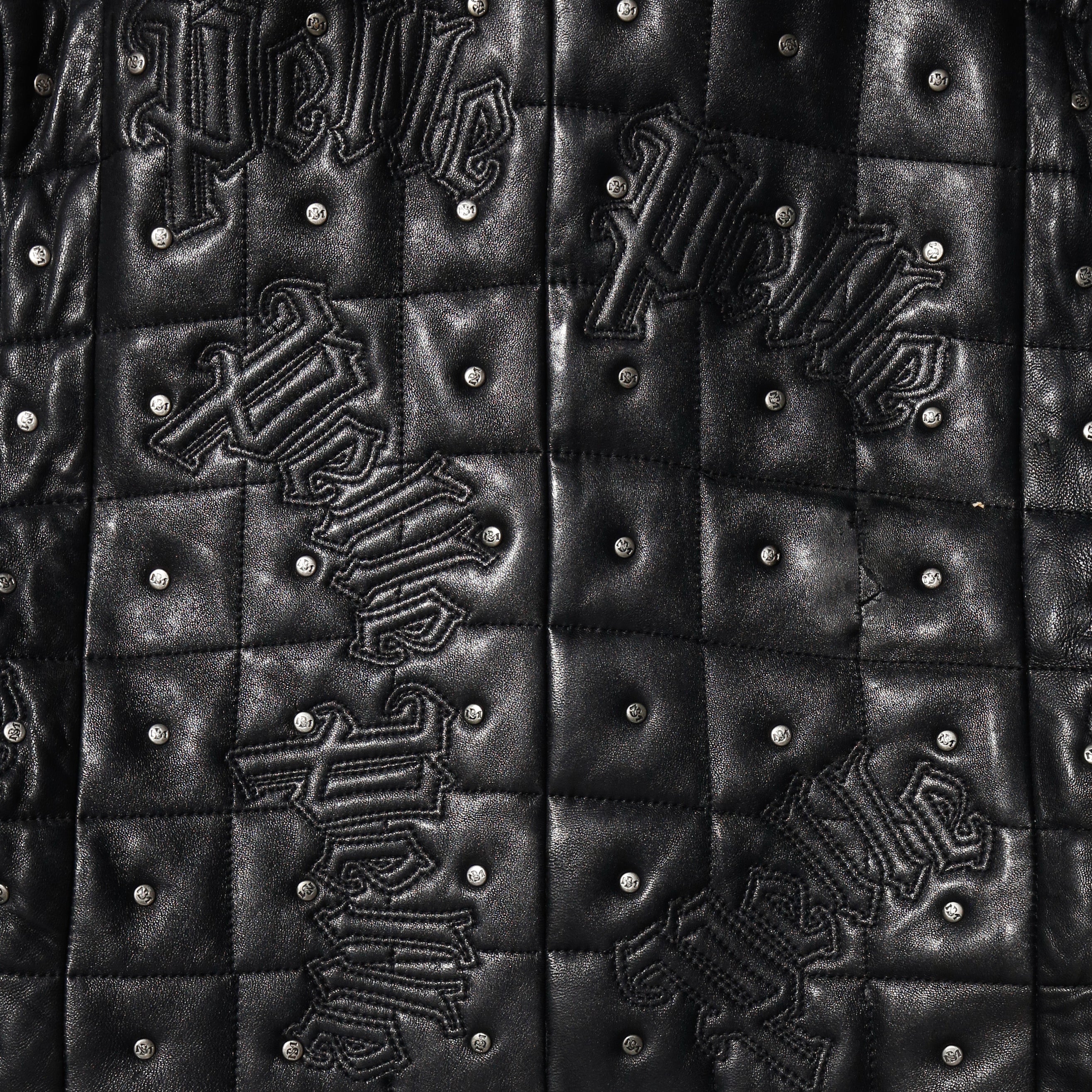 vintage pelle pelle marc buchanan studs/broderie leather jacket